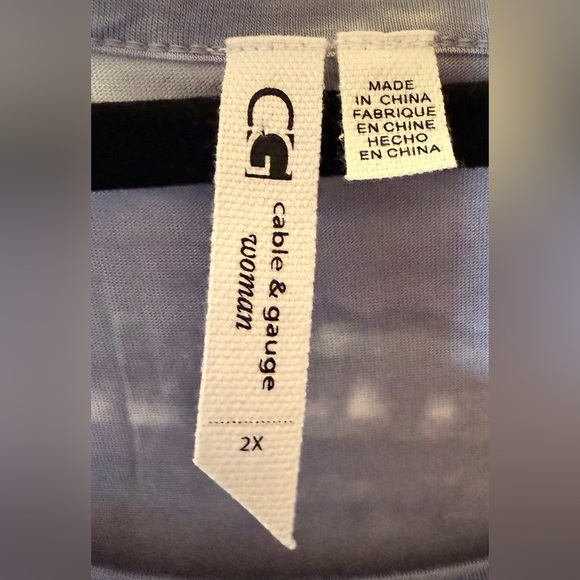 NWOT Cable & Gauge Woman Short Sleeve Tie Dye Tee-Shirt in Size 2X - Picture 3 of 4